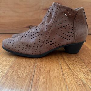 Arche Perforated Brown Booties